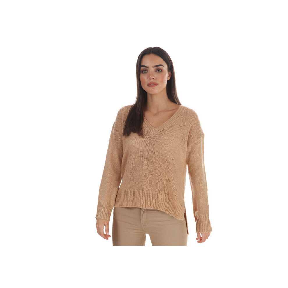 (10) Women's Brave Soul V Neck Jumper in Cream