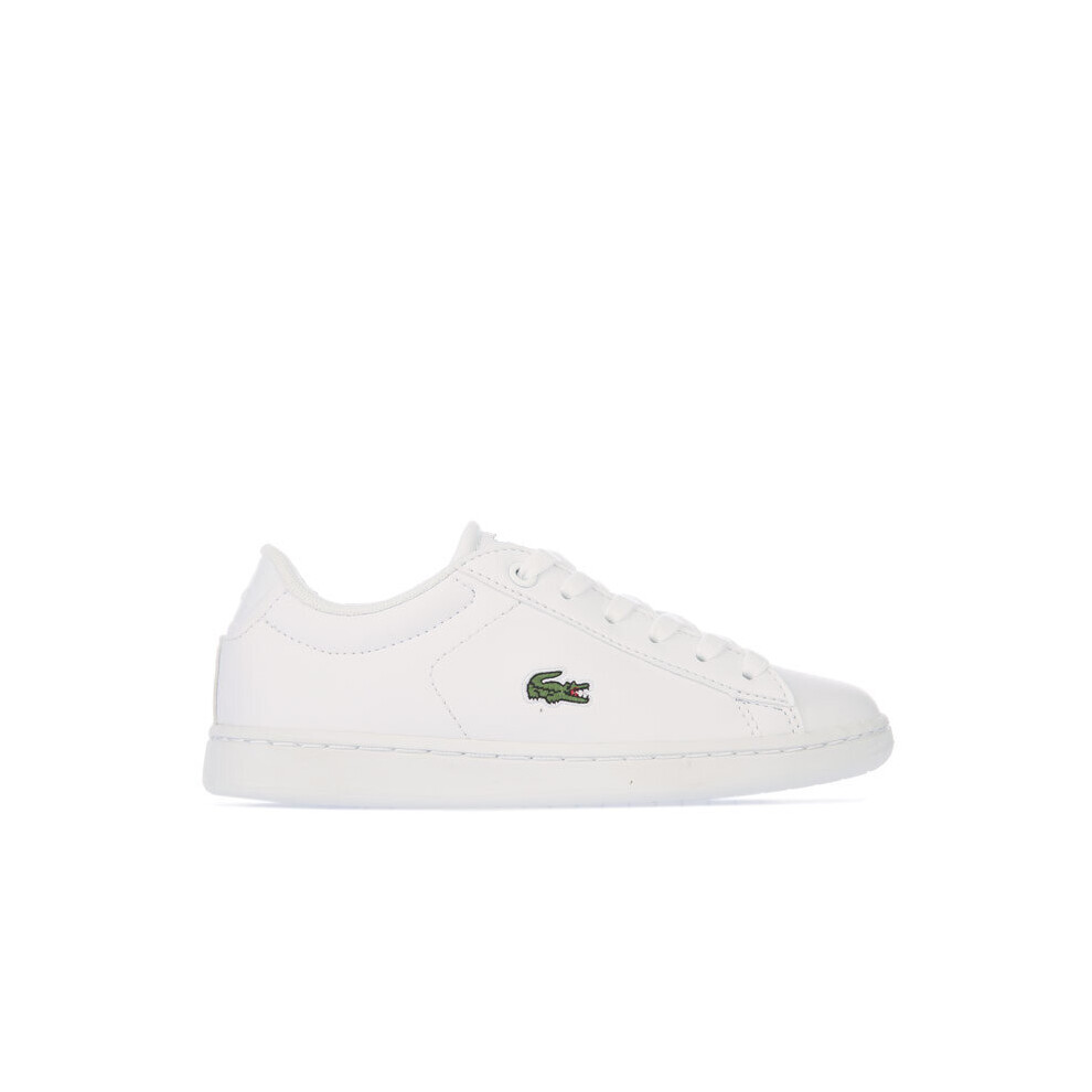 (13 child) Boy's Lacoste Childrens Carnaby Evo Trainers in White
