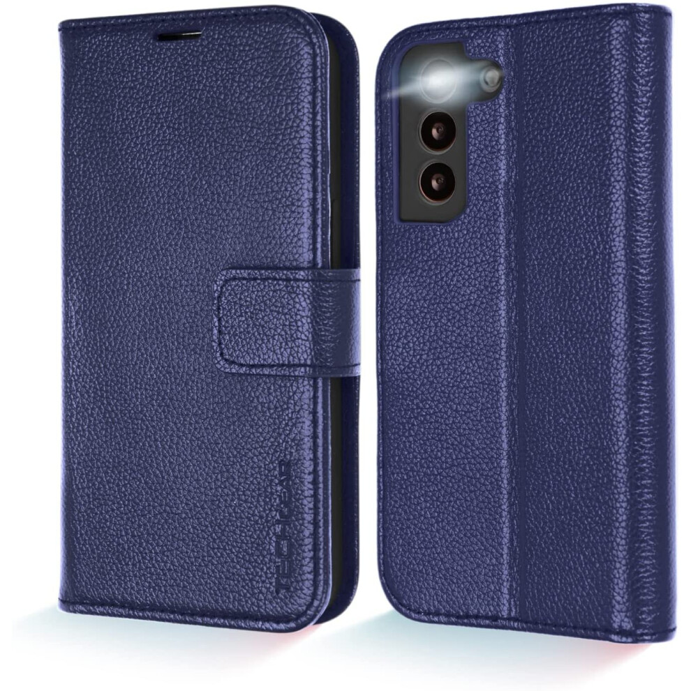 Techgear Galaxy S21 Fe 5G Leather Wallet Case, Genuine Leather Magnetic Flip [Rfid Blocking] Case With Shockproof Tpu, Card...