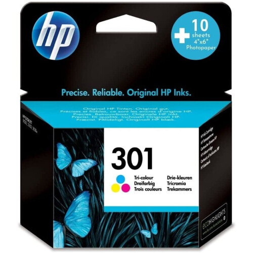 HP301 Colour Ink Cartridge CH562EE Valuepack with Navyred 10