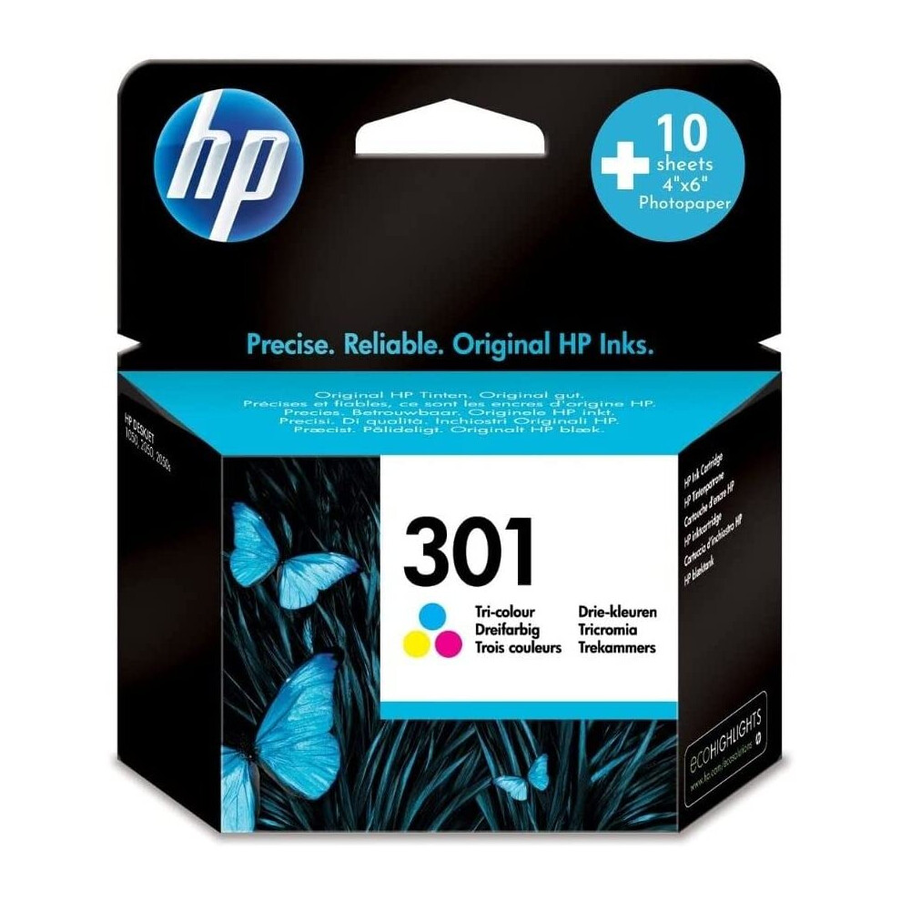 HP301 Colour Ink Cartridge CH562EE Valuepack with Navyred 10