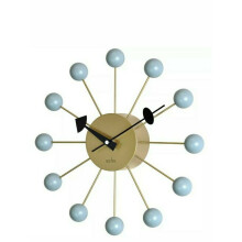 Acctim Meta 33 Cm Wall Spoke Clock in Brass Haze 29209 Wooden Haze