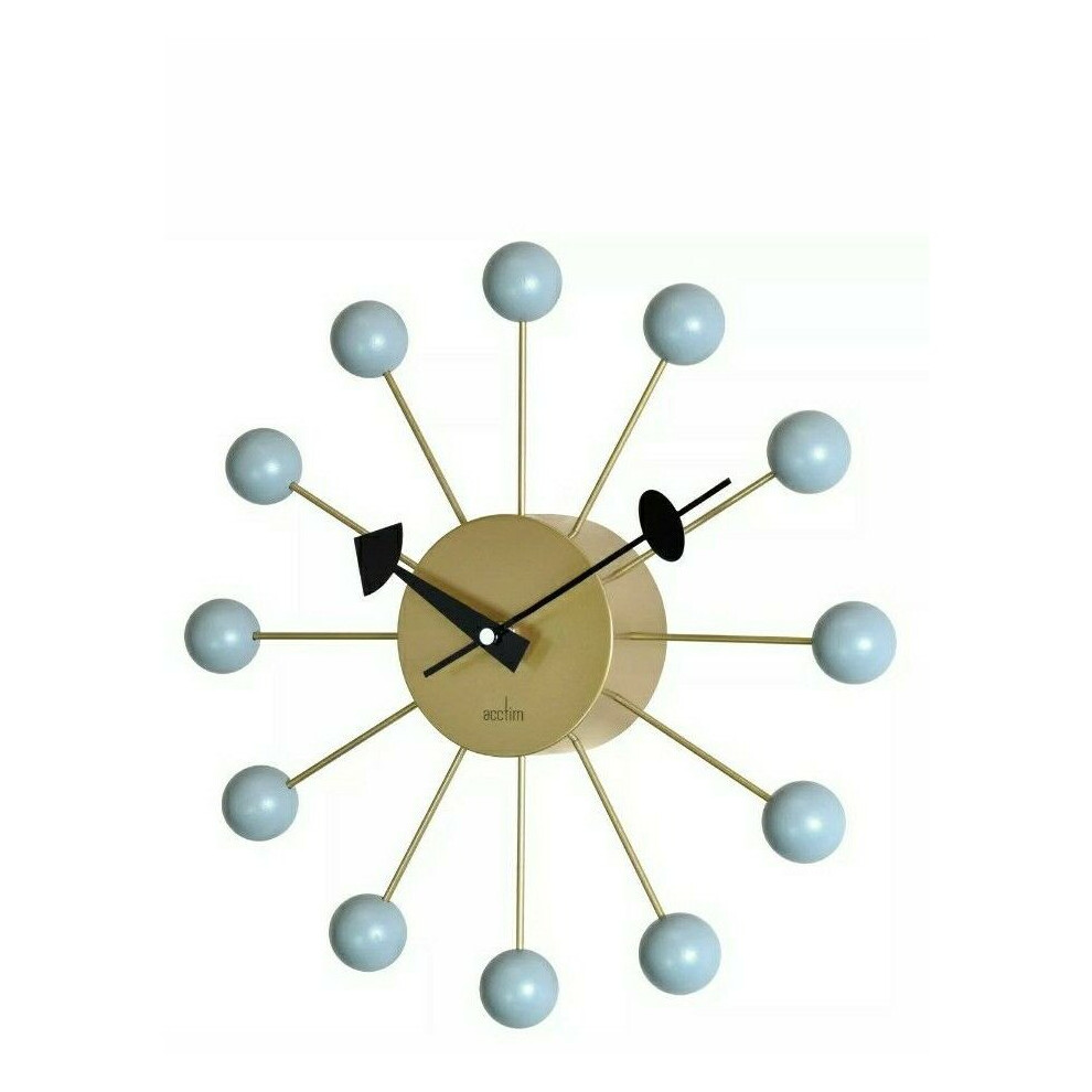 Acctim Meta 33 Cm Wall Spoke Clock in Brass Haze 29209 Wooden Haze