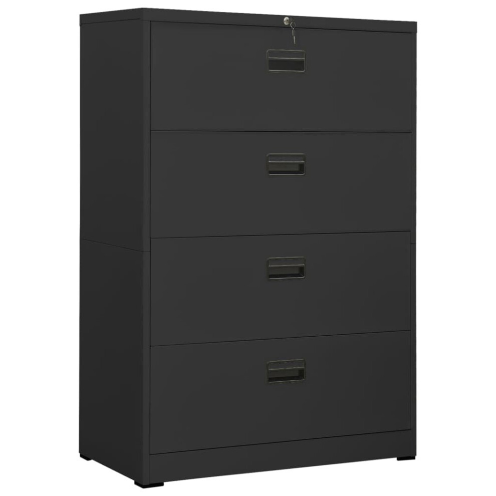 vidaXL Filing Cabinet Anthracite Steel Office File Storage Cabinet Lockable