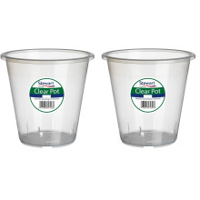 2 Clear Orchid Pots Stewart Plastic Orchid Flower Plant Pot 18cm