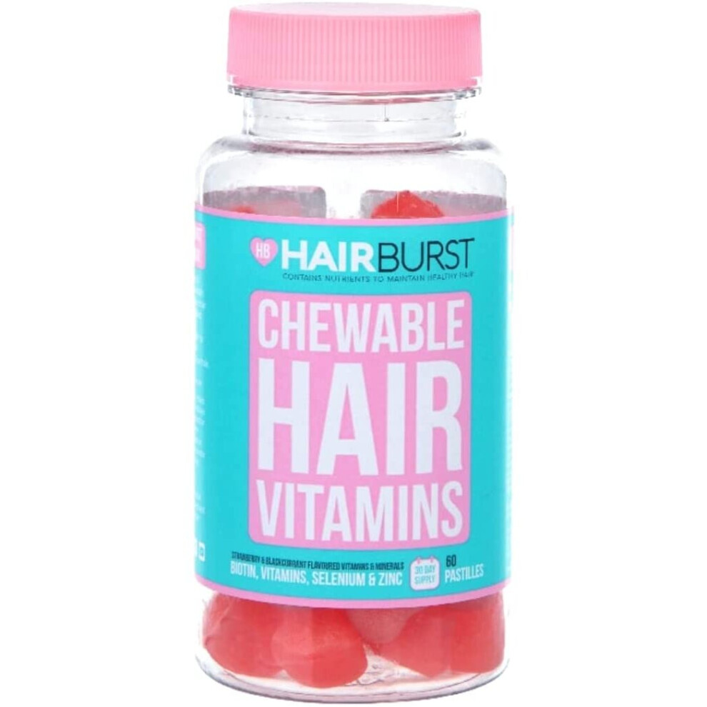 Hairburst Heart Hair Vitamins 60 Chewables 1 Month Supply