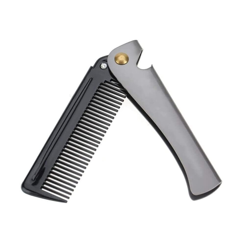 Unisex 1Pcs Moustache Comb Folding Beard Comb Moustache Shaping Comb Stainless Steel Flick Comb Pocket Comb For Men
