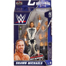 WWE Shawn Michaels Figura de Acción Elite Wrestlemania con Atuendo y Piezas de Vince McMahon