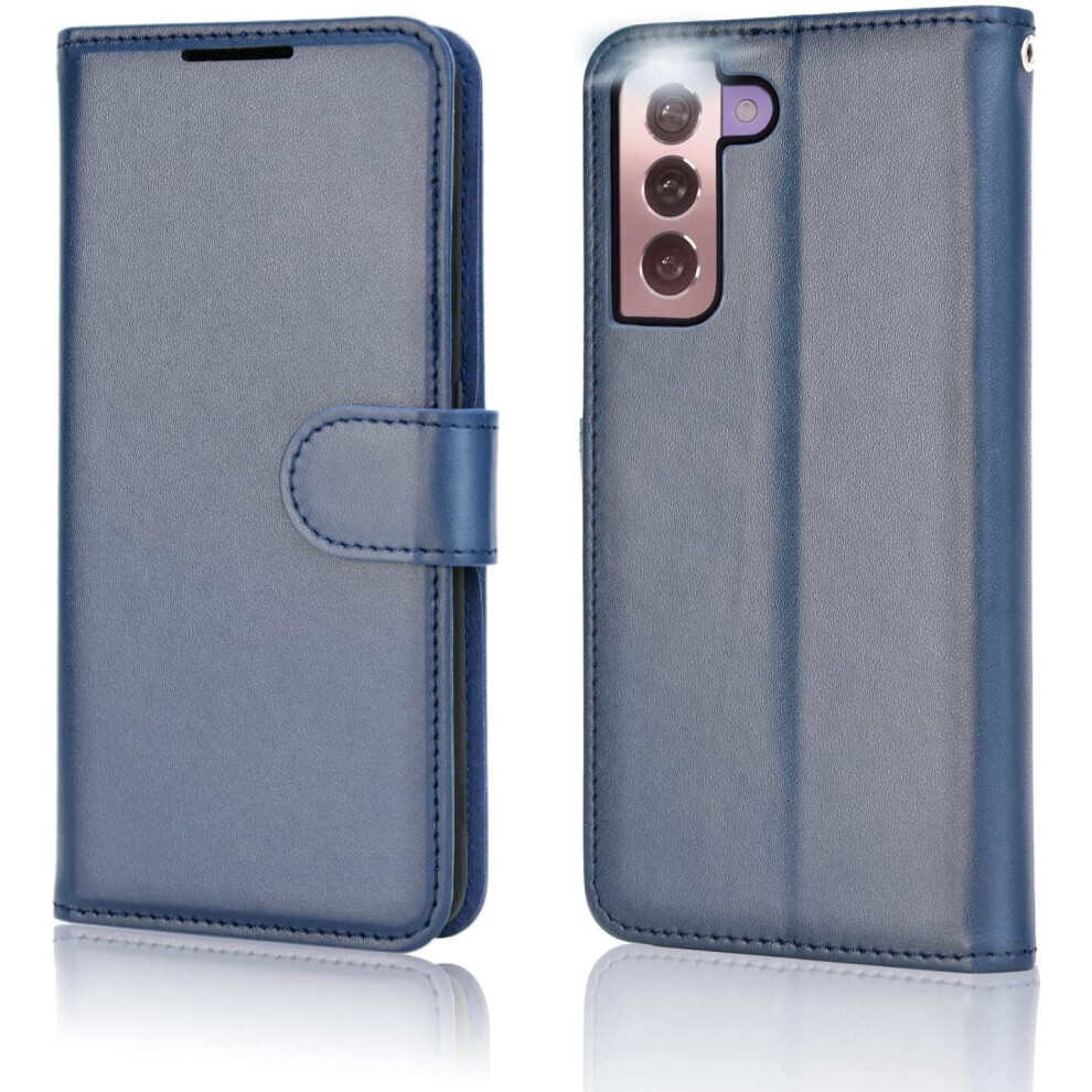 TECHGEAR Galaxy S22 Plus Leather Wallet Case, Flip Protective Case Cover with Wallet Card Holder, Stand and Wrist Strap - Navy...