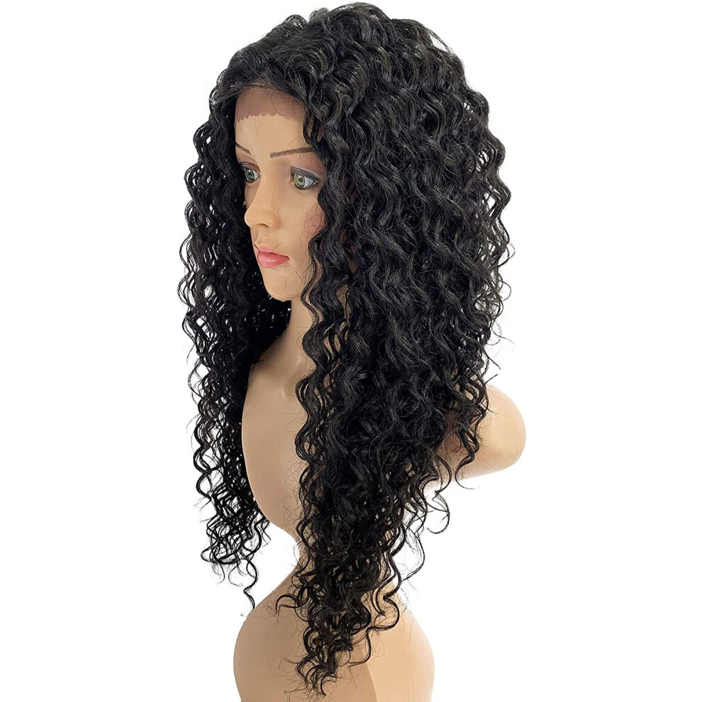 SLEEK Synthetic Lace Front Wig With Baby Hair BIANCA Lace Wig Centre Parting Curly Wig 26 '' Long Lace Curly Wig for Women SP...