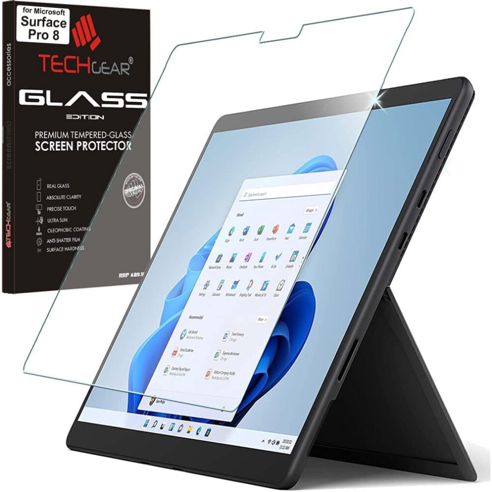 TECHGEAR Anti-Glare Screen Protector Compatible with Microsoft Surface Pro 8 - MATTE GLASS Edition Genuine Tempered Glass...