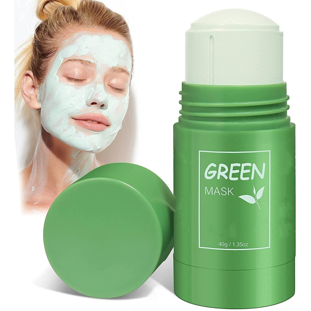 Green Tea Mask Stick for Face, Deep Cleansing Mud, Green Tea Purifying Clay Stick Mask For Blackhead Remove, Anti-Acne Oil...