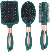 3 Set Hieronta soikea kampa, pyöreät hiusharjat, litteä Anti Static Detangling Air Cushion Bristle Combs, suuri melaharja,...
