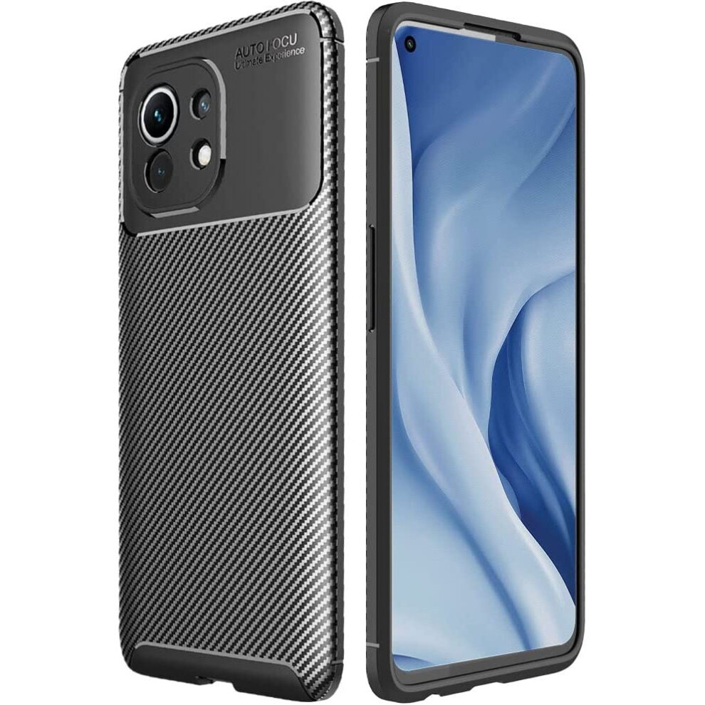 TECHGEAR Carbon Fibre Case for Xiaomi Mi 11 Lite [CarbonFlex Case] Flexible, Shockproof, Ultra Slim, Soft TPU Protective Shell...