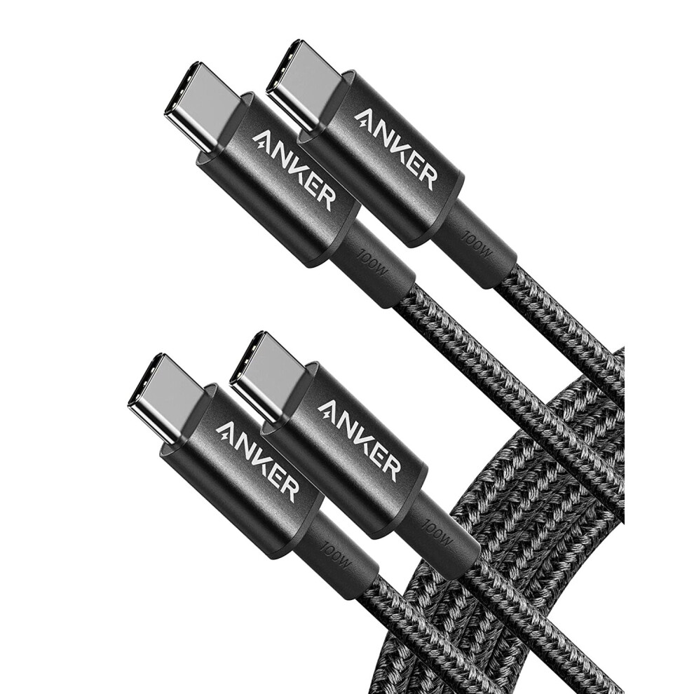 Anker 333 USB C to USB C Charger Cable (6ft 100W, 2-Pack), USB 2.0 Type C Charging Cable Fast Charge for MacBook Pro 2020, iPad...