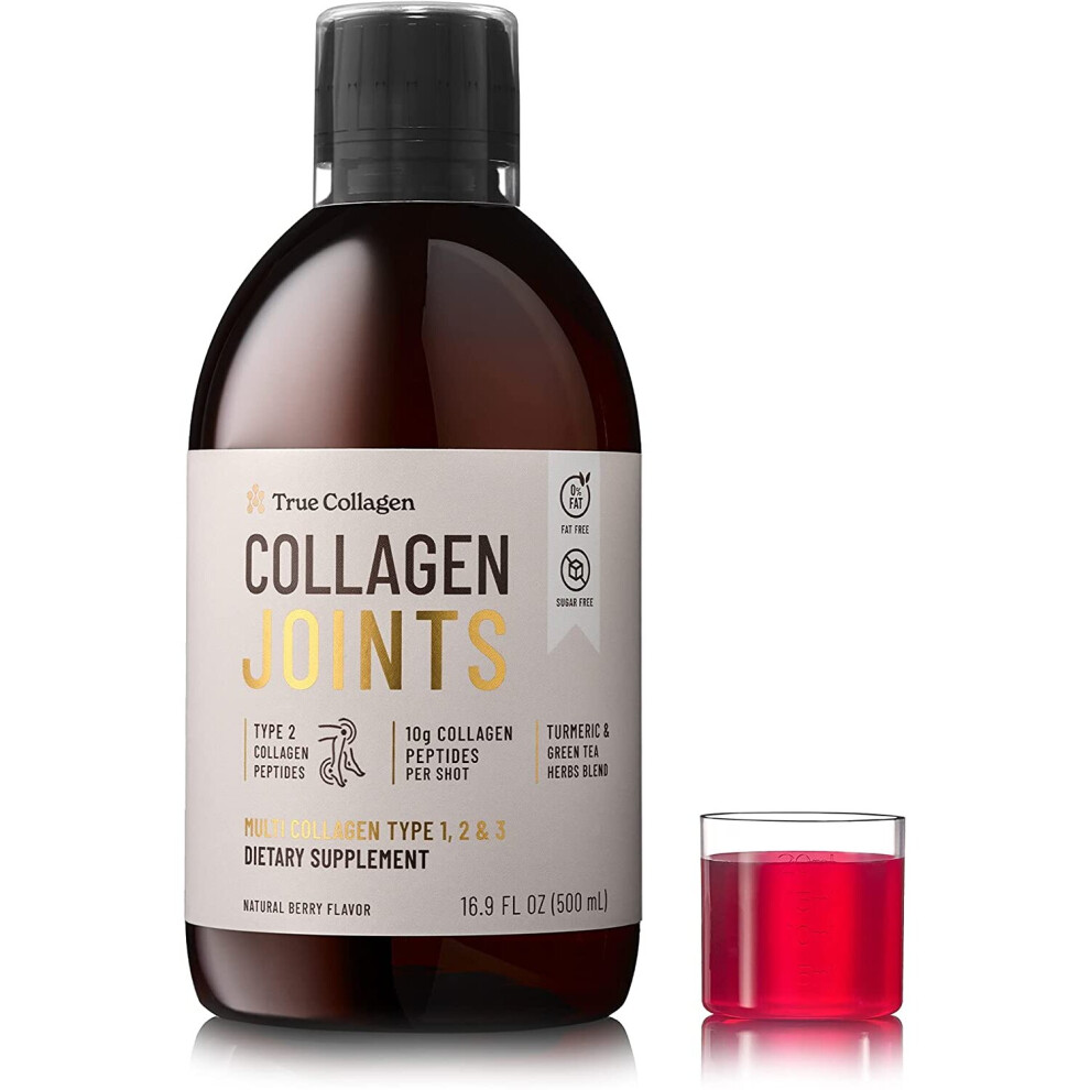 True Collagen Joint Peptides - 500ml |10,000mg Hydrolyzed Collagen Type 1, 2 & 3 with Vitamin C, D, MSM, Green Tea and Turmeric...