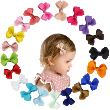 20 Colors Ribbon Hair Bows for Baby Little Girls Kids Toddlers,Hair Clips with Full Ribbon Covered Alligator,Hair Pins Accessories