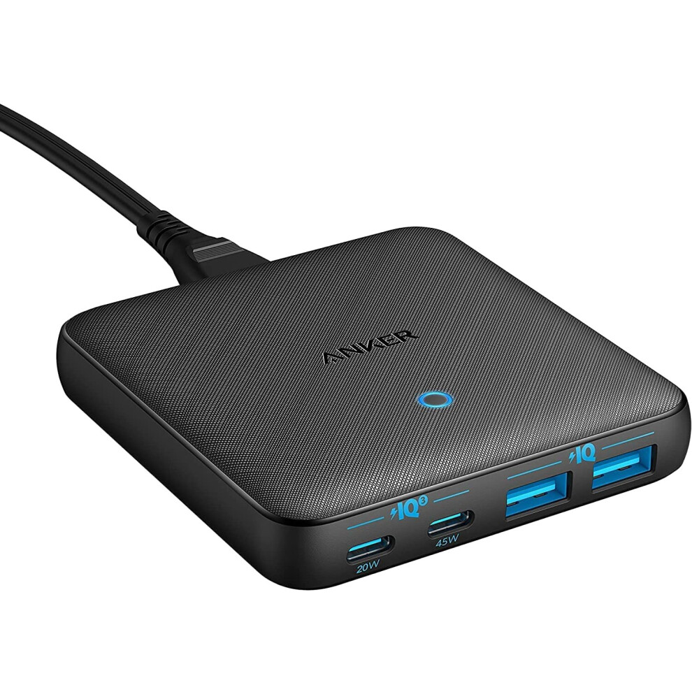 Anker USB C Plug, 543 Charger (65W II), PIQ 3.0 & GaN 4-Port Slim Fast Wall Charger, with Dual USB C Ports (45W Max), for...