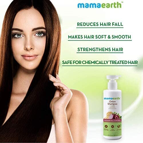 Shampoo Mamaearth alla Cipolla per Crescita e Controllo della Perdita di Capelli | 13.53 Fl Oz 1