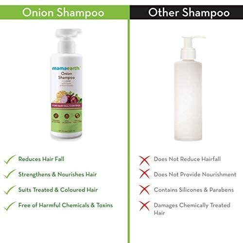 Shampoo Mamaearth alla Cipolla per Crescita e Controllo della Perdita di Capelli | 13.53 Fl Oz 2