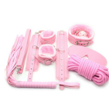 Pink Faux Leather 7 Pcs Kit Adult Sexy BDSM