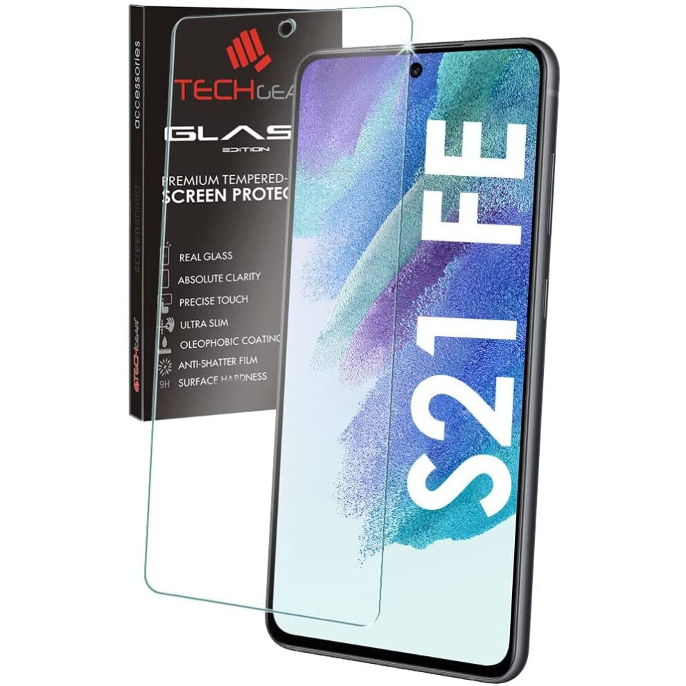 Techgear Glass Edition Compatible With Samsung Galaxy S21 Fe 5G, Tempered Glass Screen Protector Cover [2.5D Round Edge] [9H...