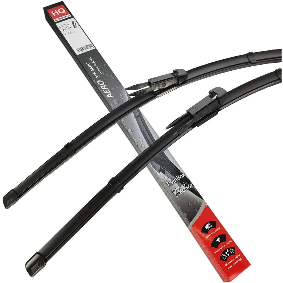 Hq Automotive Set Of Front Frameless Flat Aero Wiper Blades - Adr42-823 Twin Box
