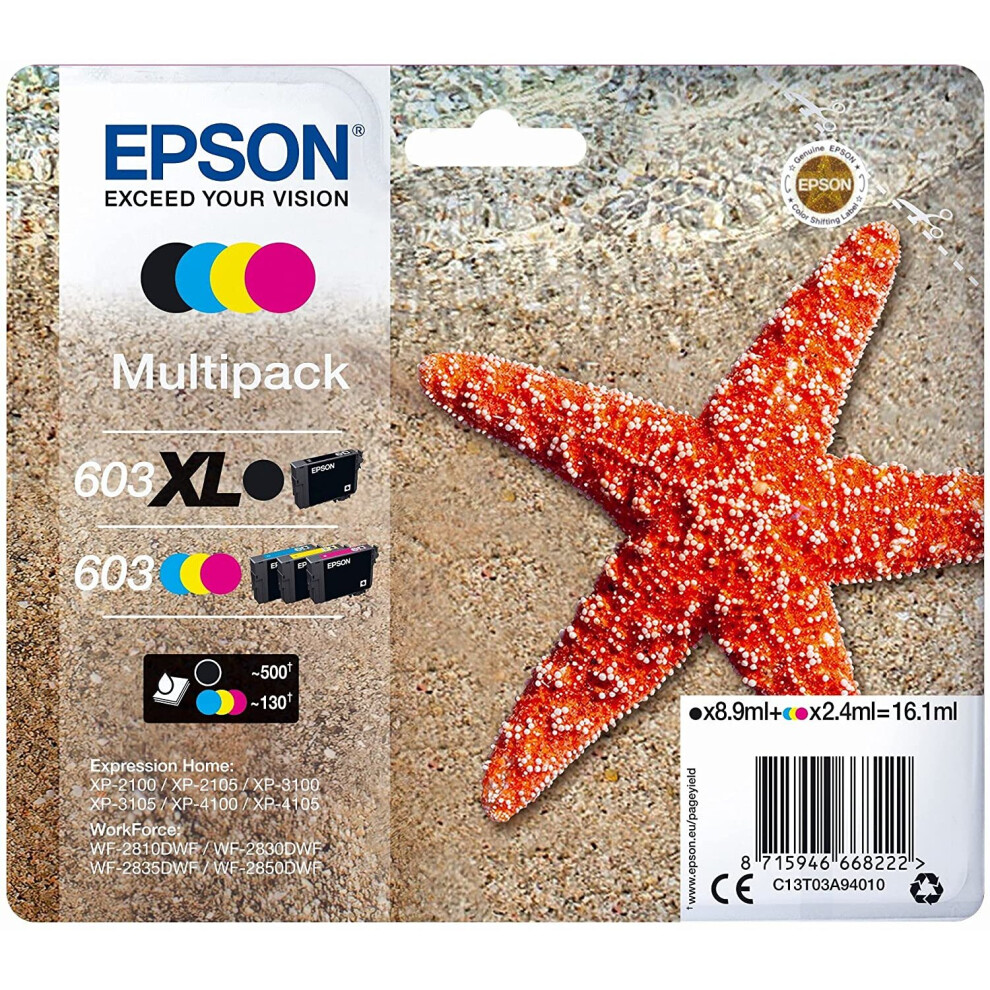 Epson Cartouche Jet D'encre 603XL - Noir Xl /Couleur Std