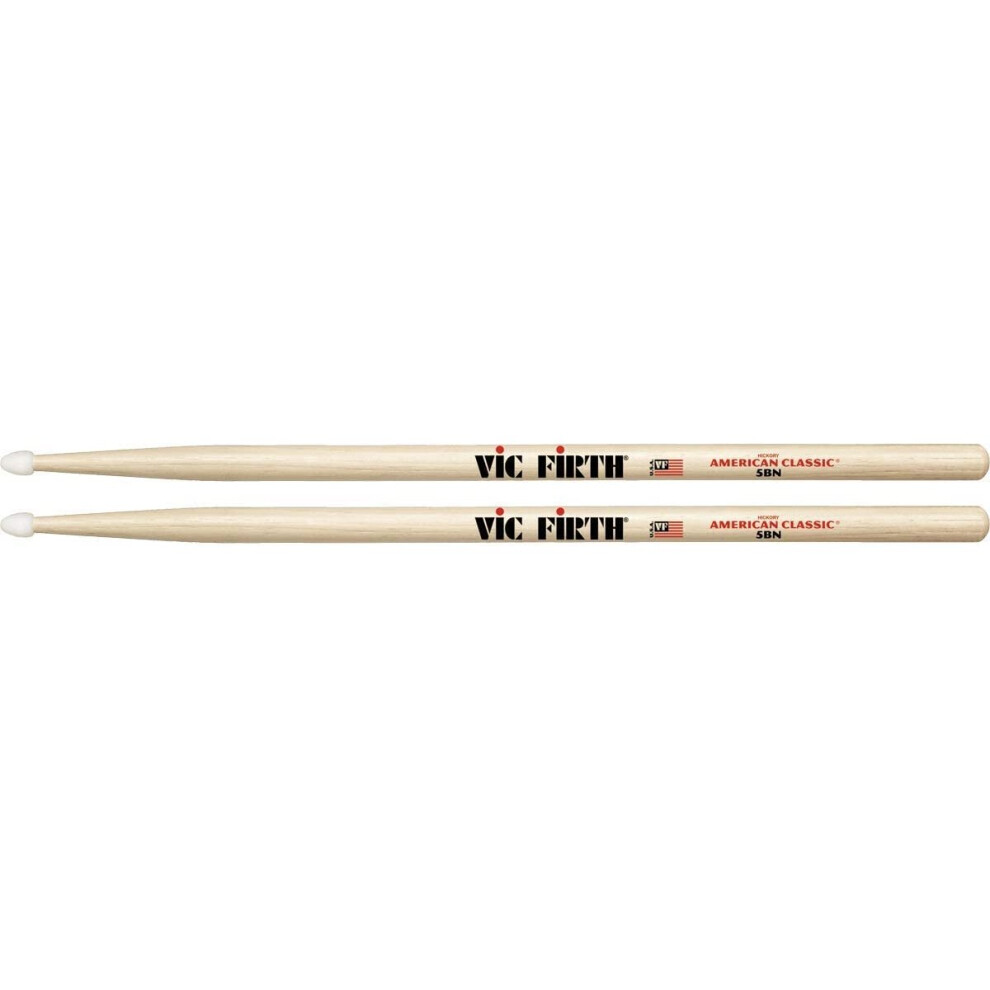 Baguettes Vic Firth 5b en hickory am?ricain avec pointe en nylon