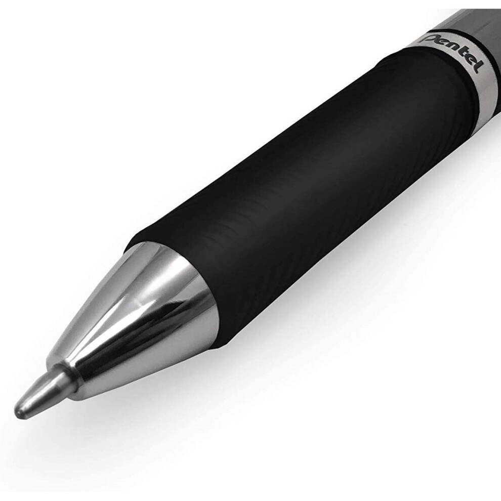Pentel Energel Bl80 Retractable Liquid Gel Ink Rollerball Pen - 1.0Mm - Black - Pack Of 3
