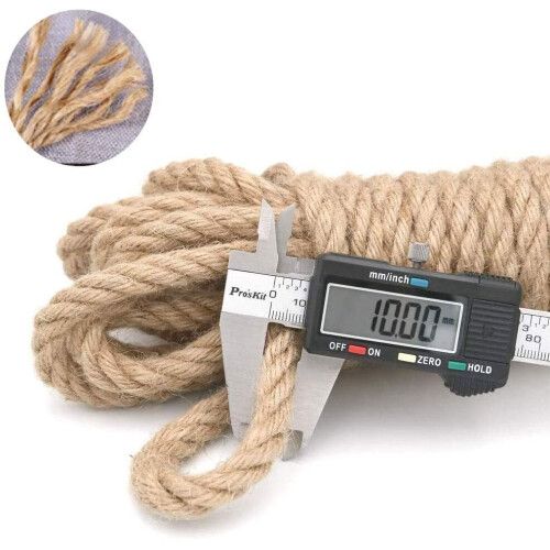 NACTECH Hemp Rope Jute Rope 10mm Natural Jute Rope Twine Thick Rope For Cats Scratching Post 10m Thick Jute Twine String Hemp Braided Rope 32 Feet