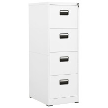 vidaXL Filing Cabinet White Steel Home Office Storage Document File Cabinet
