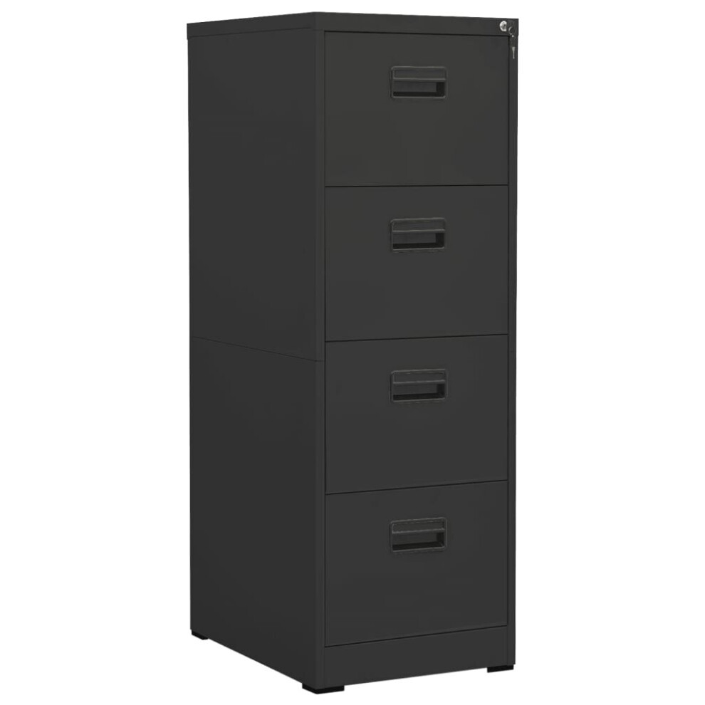 vidaXL Filing Cabinet Anthracite Steel Office Storage Document File Cabinet