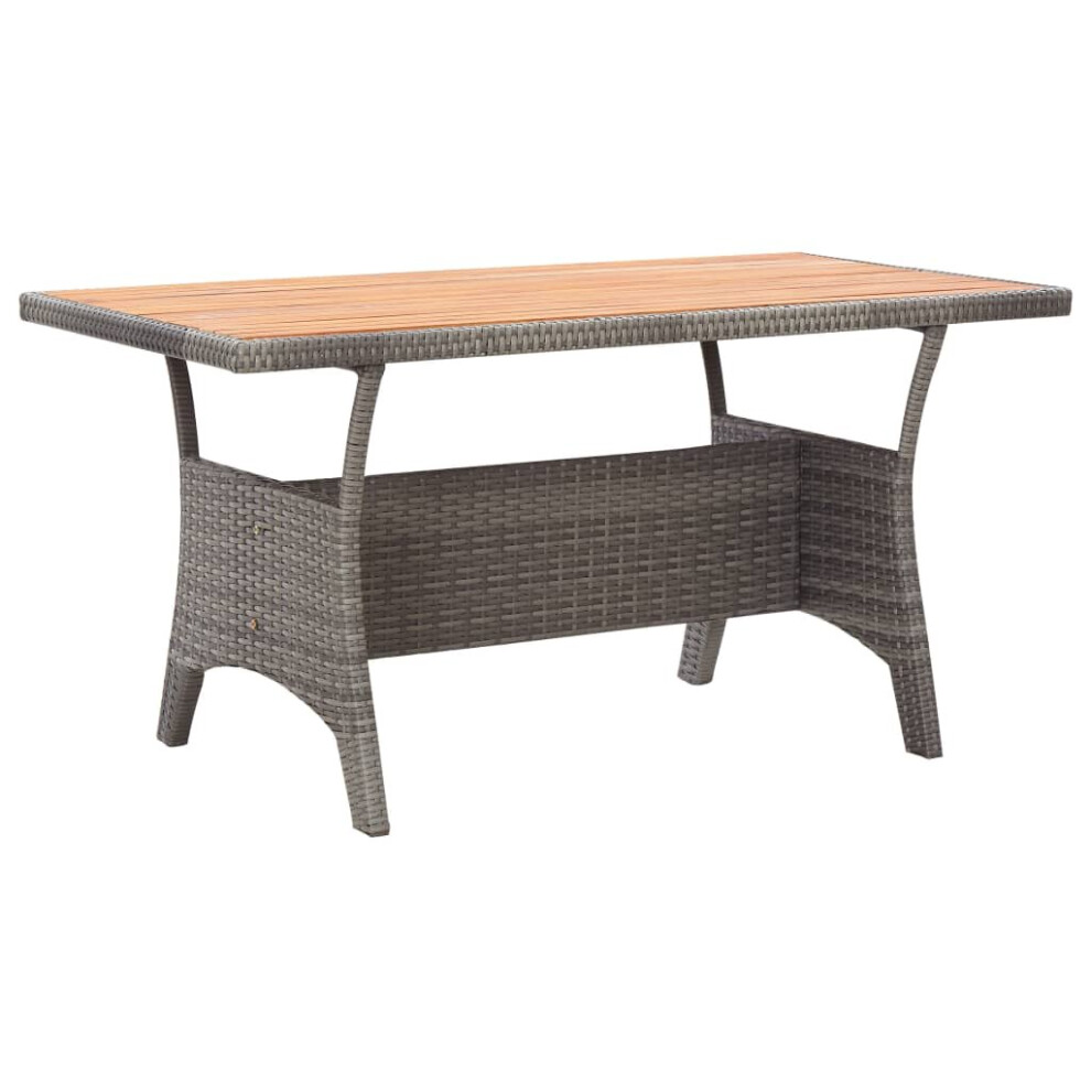 vidaXL Solid Acacia Wood Garden Table Grey Outdoor Furniture Dinner Table