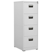 vidaXL Filing Cabinet Light Grey Steel Office Storage Document File Cabinet