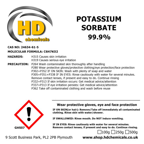 (100g) POTASSIUM SORBATE E202 Fermentation Stopper 1