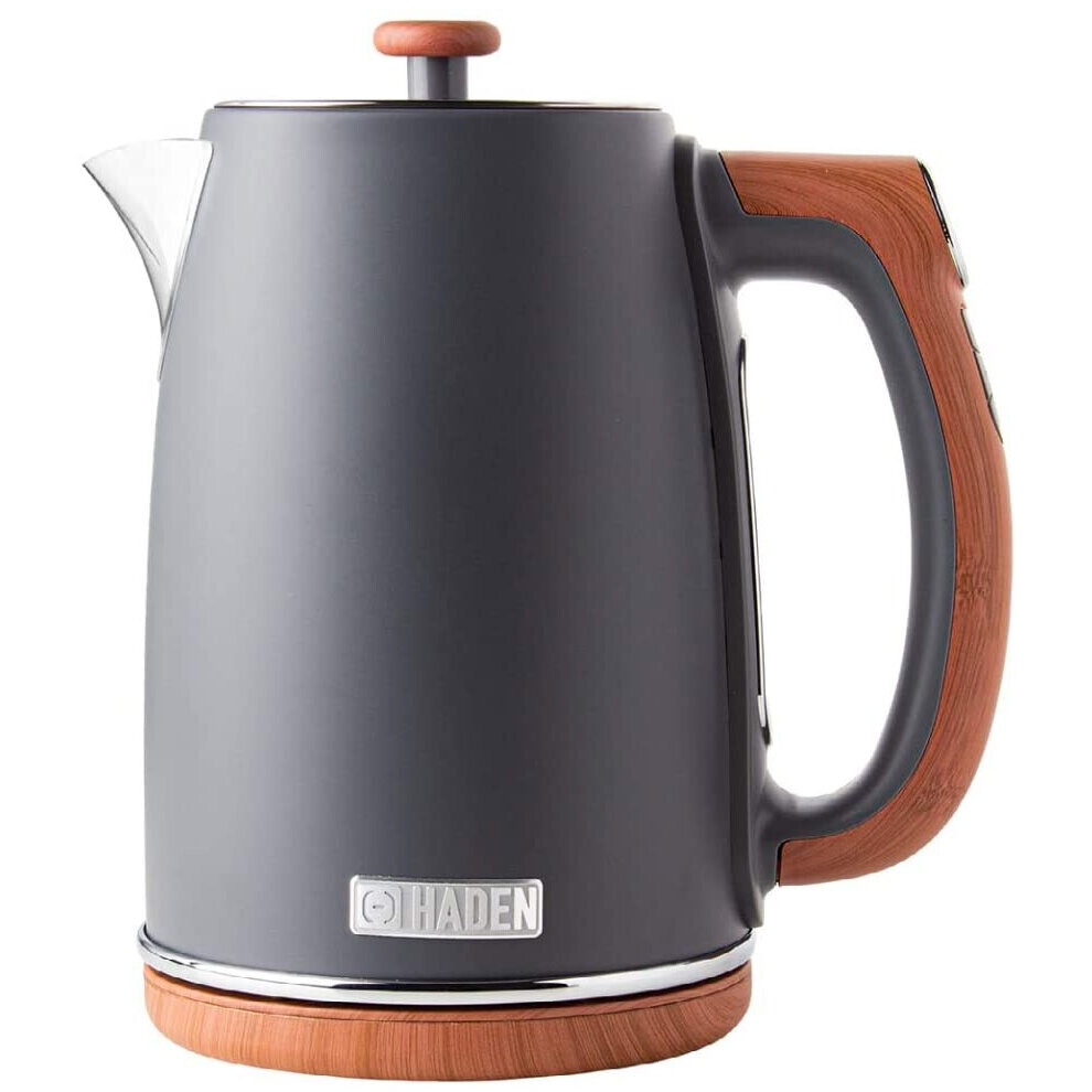 Haden Dorchester Digital Variable Temperature Kettle With Wood Effect Finish, Fast Boil, 3000W, 1.7Litre, Matt Cd47 Grey
