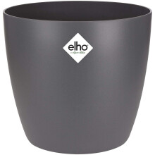 Elho Brussels Round 14 Flowerpot - Anthracite - Indoor - Ø 13.6 x H 12.5 cm - 1.4 L