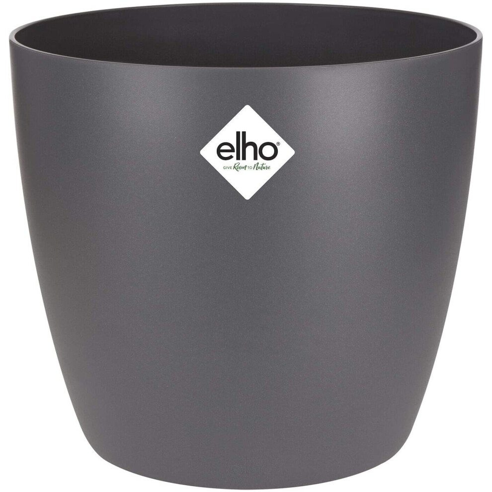 Elho Brussels Round 14 - Flowerpot - Anthracite - Indoor - Ø 13.6 x H 12.5 cm