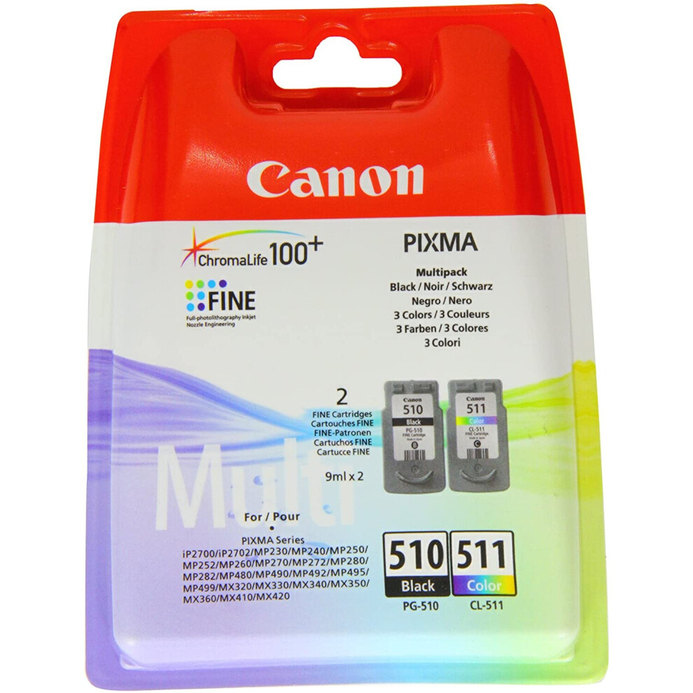 Canon Pg510/Cl511 Ink Pack For Pixma Mp280 - /Colour Black
