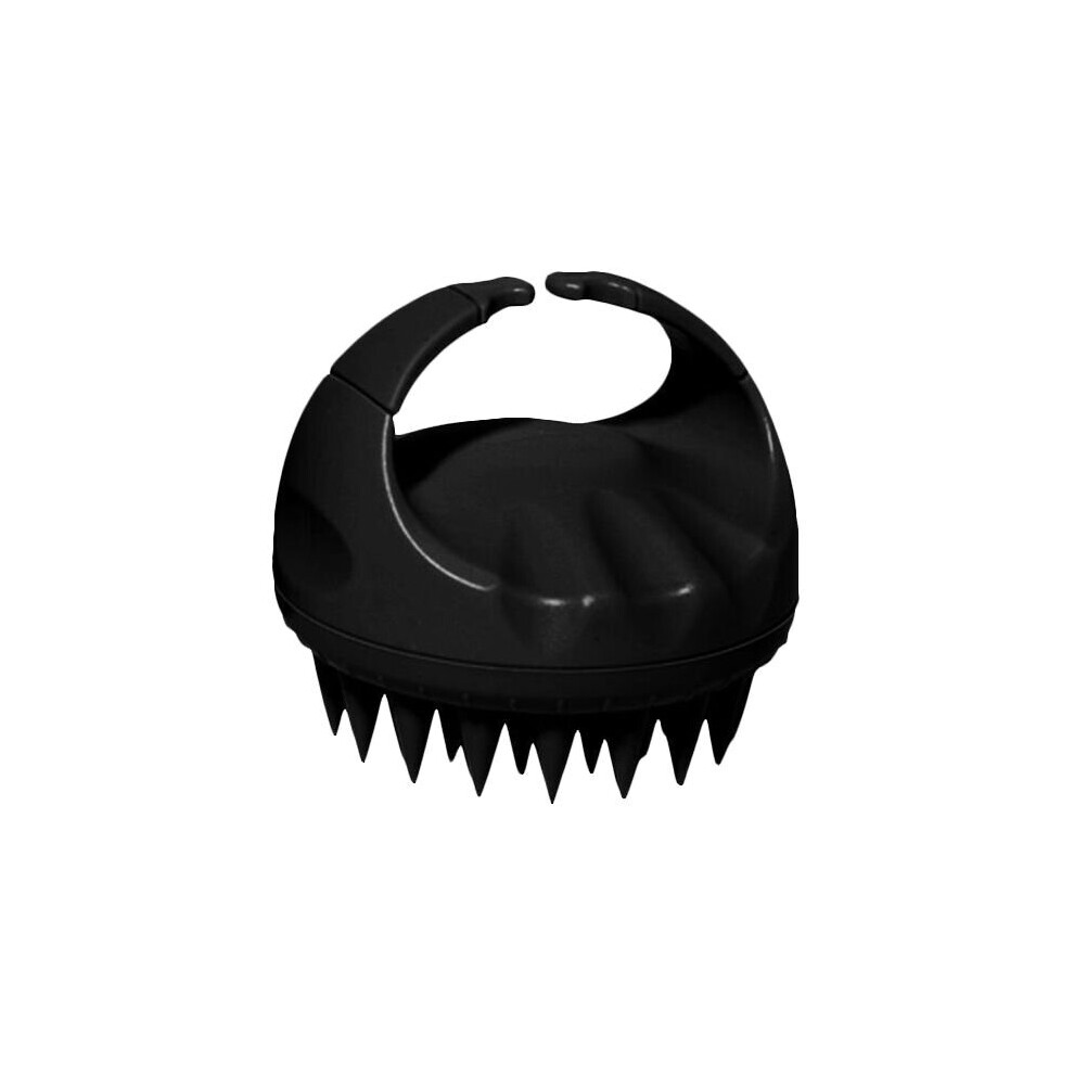 (Black) SPA Massage Shower Bath Silicone Hair Body Washing Brush Shampoo Scalp Comb Head
