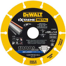 DEWALT DT40255-QZ DT40255-QZ-Disco de Corte con borde diamantado Extreme Metal 230x1.5x22.3mm