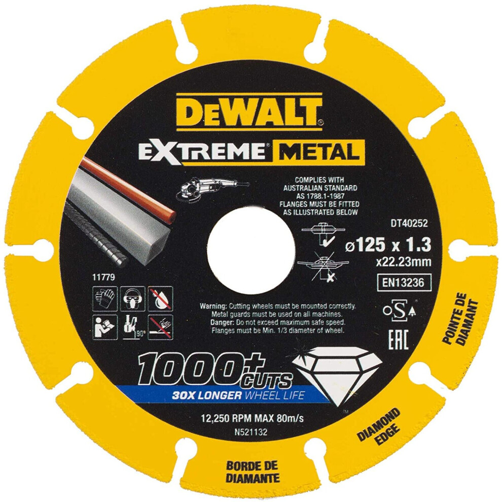 Dewalt Dt40255-Qz Dt40255-Qz-Disco De Corte Con Borde Diamantado Extreme Metal 230X1.5x22.3mm