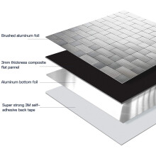 Peel and Stick Tile Backsplash, Stainless Steel Stick on Tile for Kitchen Wall