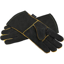 OLSON DEEPAK Leather High Quality Heavy Duty Heat Resistant Safety Gauntlet Gloves,Used for Welding,Fireplace,Oven,Woodburner,Stoves,BBQ