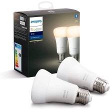 Philips Hue White Smart Bulb Twin Pack LED [E27 Edison Screw] with Bluetooth. Works with Alexa and Google Assistant, – A Certified for Humans
