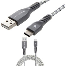 TECHGEAR STRONG 1m Braided USB-C to USB-A Cable — Durable Type-C Charger & Data Sync, 5Gbps, 3A, Reversible, Compatible with iPad Pro 12.9in
