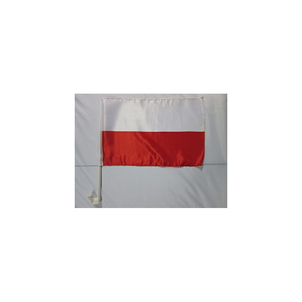 Az Flag Poland Car Flag 18'' X 12'' - Polish Car Flags 30 X 45Cm - Banner 18X12 Inches Plastic Stick 3700733808610