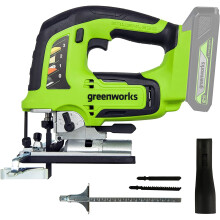 Greenworks 24V Cordless Jigsaw GD24JS - 25.4mm Blade, 3000 SPM, LED Light, Tool-Free Blade Change, Battery & Charger Not Included