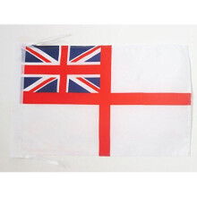 AZ FLAG White Ensign Flag 18'' x 12'' cords - St George's - British Royal Navy ships SMALL flags 30 x 45cm - Banner 18x12 in